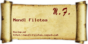 Mendl Filotea névjegykártya